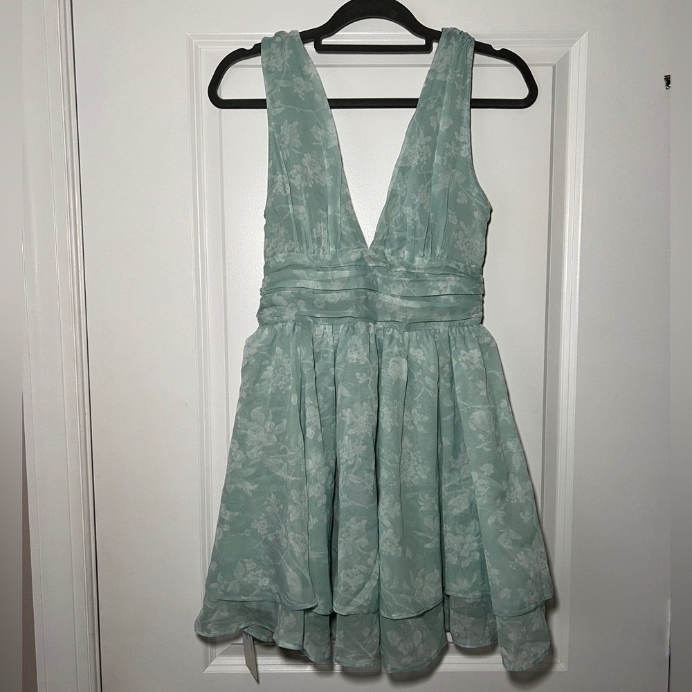 Abercrombie & Fitch Mint Green Floral Mini Dress